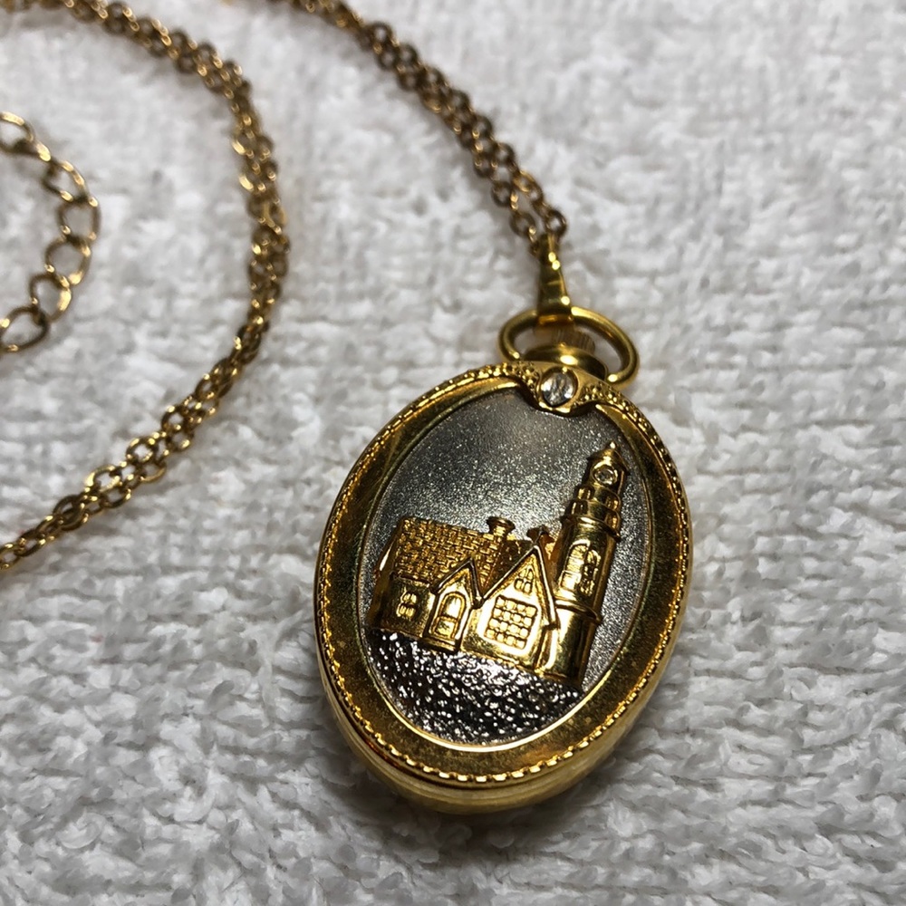 Vintage Thomas Kincaid Lighthouse Locket W/ Watch Ins… Gem